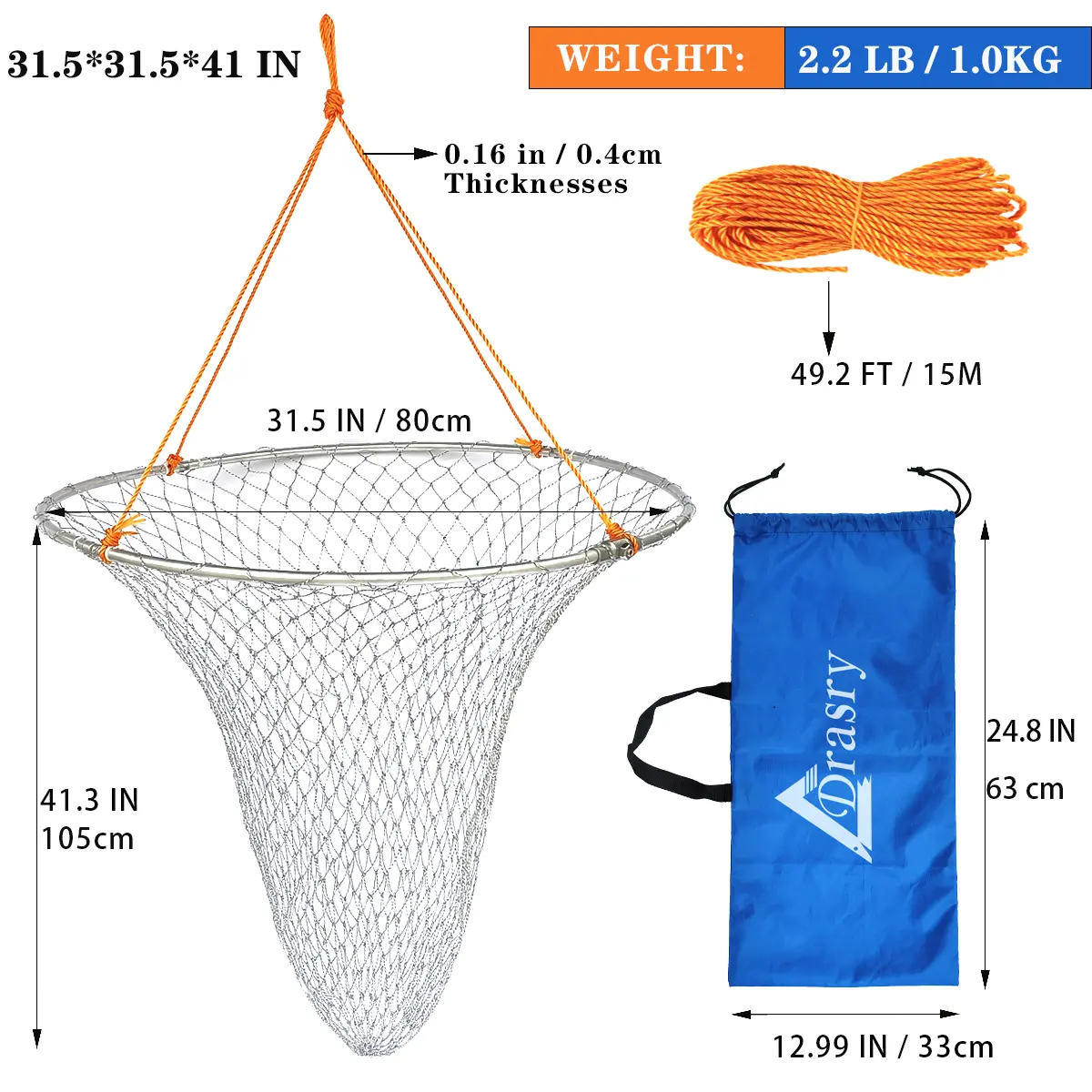 Drasry Foldable Bridge and Pier Fishing Net High Load-Bearing Aluminum Ring Drop Net for Saltwater and Freshwater with 49.2 FT Rope Fathersdaygift Nylon Mesh - TikTok Shop Drasry Foldable Bridge and Pier Fishing Net High Load-Bearing Aluminum Ring Drop Net for Saltwater and Freshwater with 49.2 FT Rope Fathersdaygift Nylon Mesh - TikTok Shop