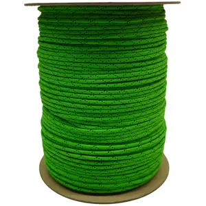 550 Paracord - Color: Neon Green with Black X - Size: 100 Feet