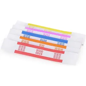 Pack of 250 Currency Band Bundles Self Sealing Currency Straps Bands Money Bill Wrappers (50 of Each - 250 Assorted)