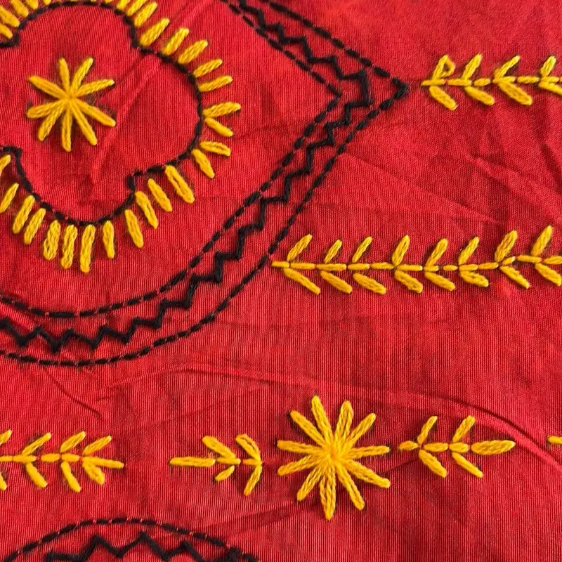 chanderi silk hand embroidered phulkari dupatta