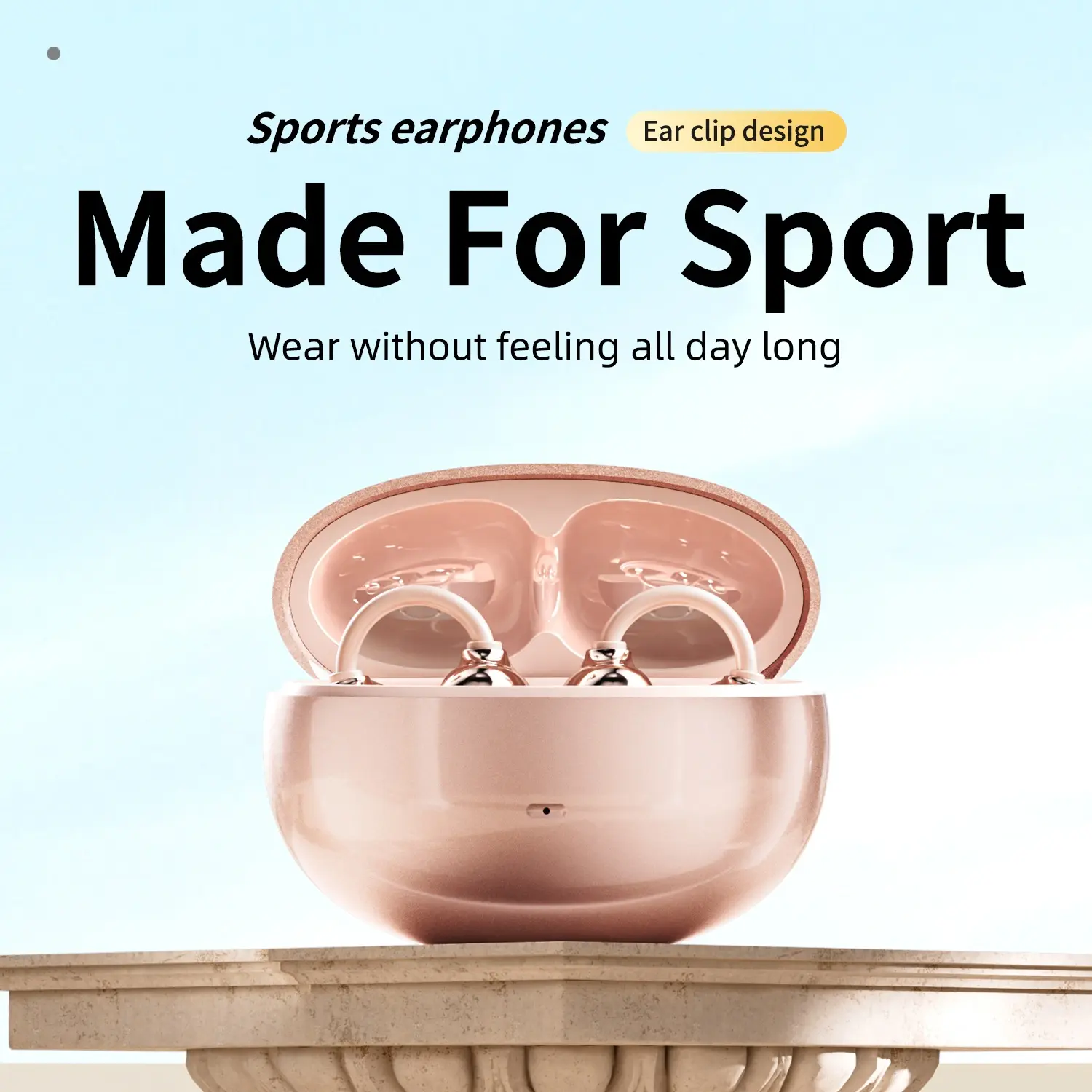 INSONIXN Women's Mini Invisible Open-Ear Bluetooth Ear Clips, Bluetooth 6.0 Chip, Hi-Fi Stereo Sound, IPX7 Waterproof, Built-In Noise Cancelling, Comfortable Fit, with Charging Case, Suitable for Gym/Work