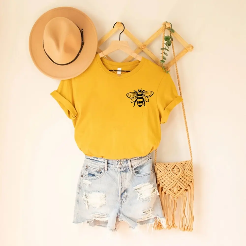 Bee T-Shirt – Save the Bees Pocket Tee, Beekeeper Gift, Earth Day Insect Lover Shirt, Unisex Fit