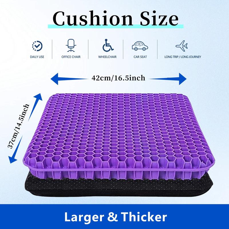 Adjustable Ergonomic Gel Seat Cushion with Cooling Breathable Soft Support for Sciatica & Back Pain Perfect for Office Chairs Car Seats & Wheelchairs