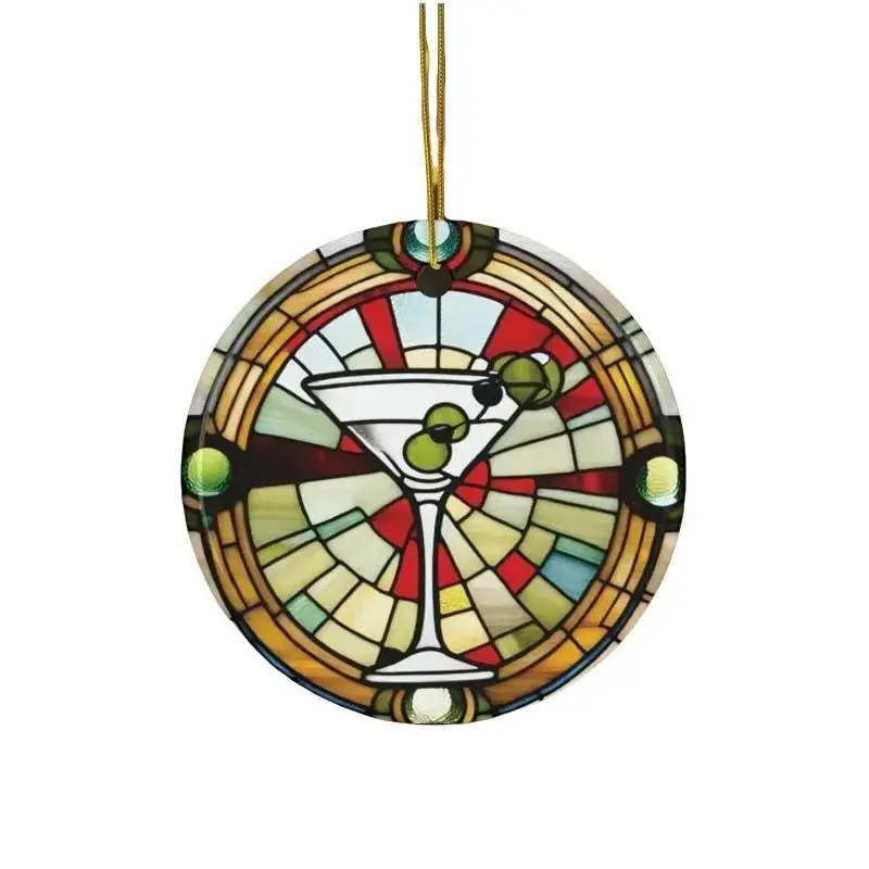 Dirty Martini Ceramic Ornament for Martini Lovers - Olive and Vodka Gift