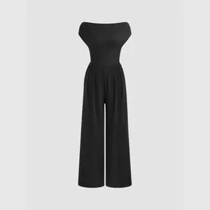 Cider [size 2-10] Boat Neck Twist Backless Wide Leg Jumpsuit