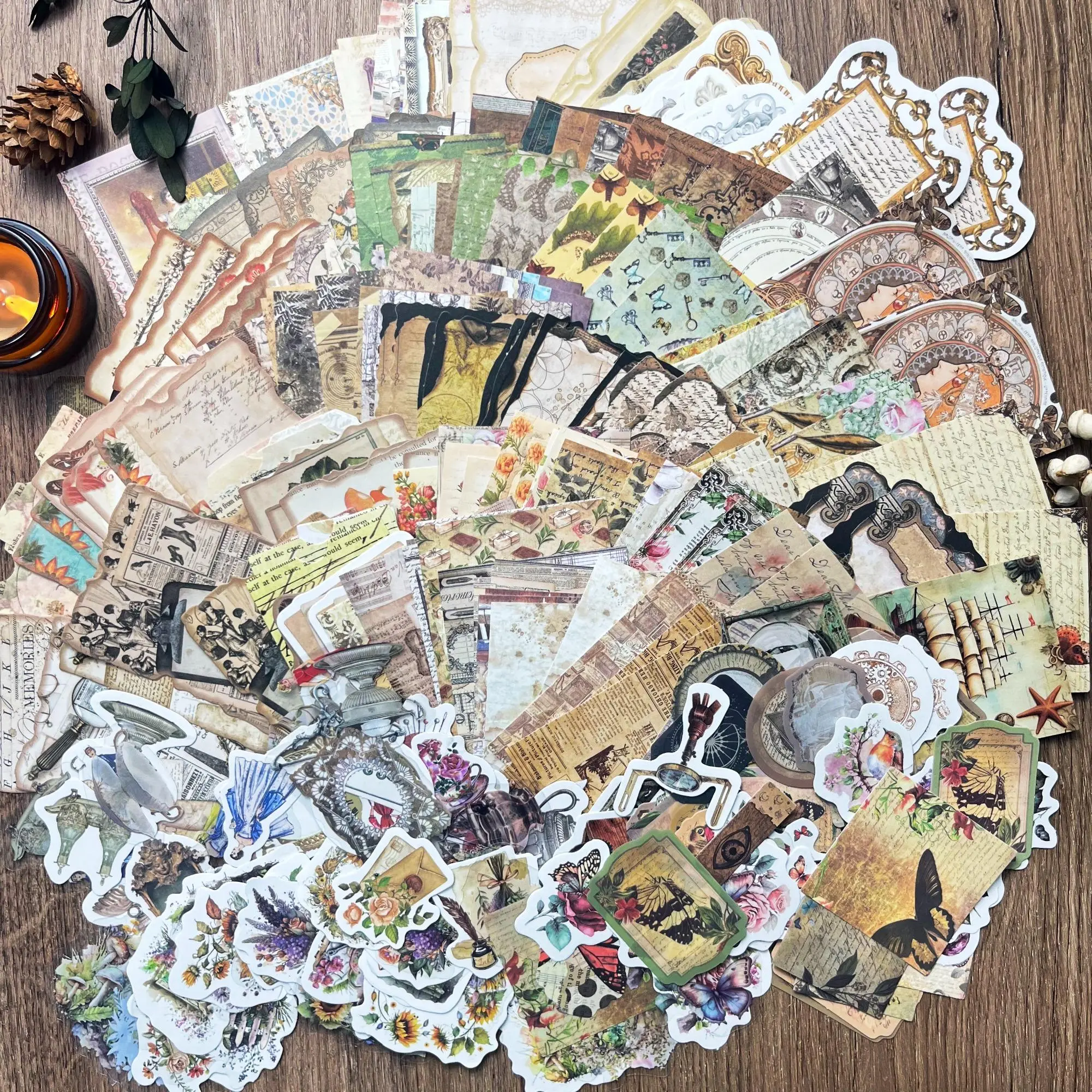 100pcs/set Random Self-adhesive Writable Irregular Diy Decorative Paper Set, Perfect for Journal, Arts Crafts, Handmade Greeting Card, Scrapbooking, Scrapbook Accessories, Scrapbooking Ephemera, Gift Box Decoration, Craft Kits, Stickers Kit