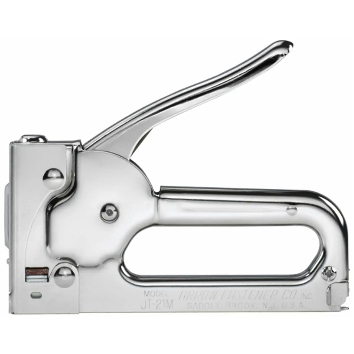 ARROW Light Duty Staple Gun, Compact Tool with Built-In Lifter and Visual Refill Window, Uses 3 Sizes of JT21 Staples, 1.07 x 5.43 x 7.4 Inches, Jam-Proof, Screen Repair, All Steel, Contoured Grip, Light Duty Users