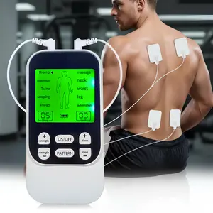 Fitness Device 10 Modes Dual Channel, 30 Intensity Levels Compact & Rechargeable, For Back, Neck & Shoulder, 4 Electrode Pads Muscle Stretching Tool Massagers India Acupressure Mat Feet