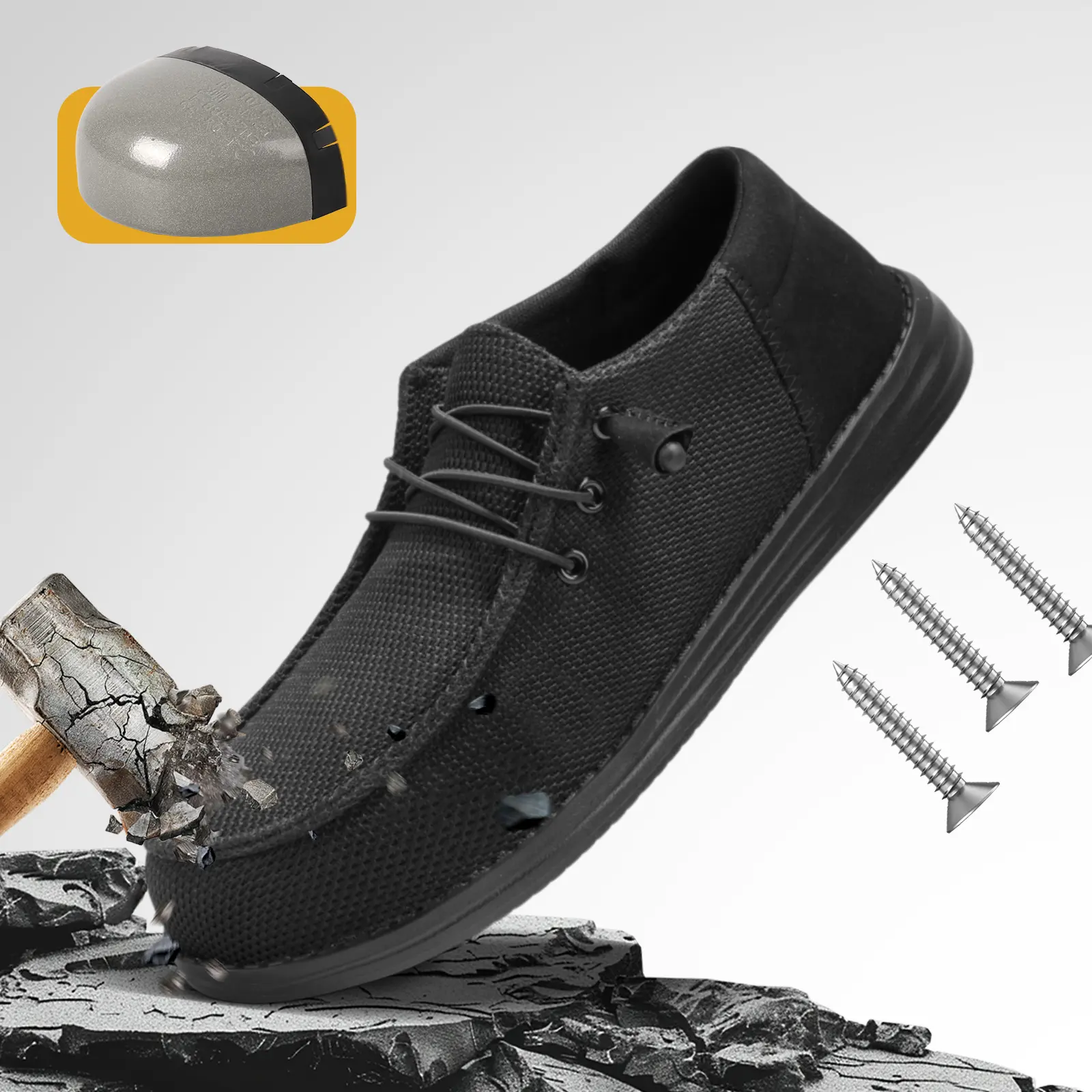 Steel Toe Shoes for Men Women Safety shoes Work Shoes stylish shoe construction work shoe Lightweight and Comfortable Loafers work safety sneaker Slip On Composite Toe Comfortable Non Slip Tennis Dress Sneakers Summer Vibes