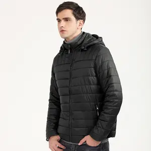 Men's Lightweight Jacket Hooded Water Resistant Winter Jackets for Travel Running Hiking