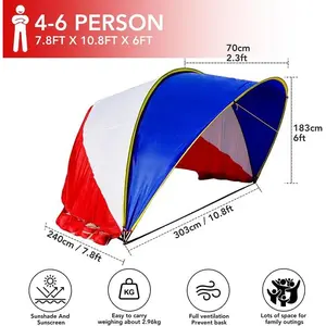 Anti- Beach Tent - Easy Setup  Shade for 3-4 People