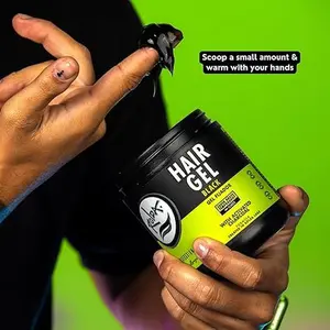 Rolda Hair Styling Gel for Men – Medium Hold Wet Look with Activated Charcoal – Flake & Alcohol Free (17.6 oz)