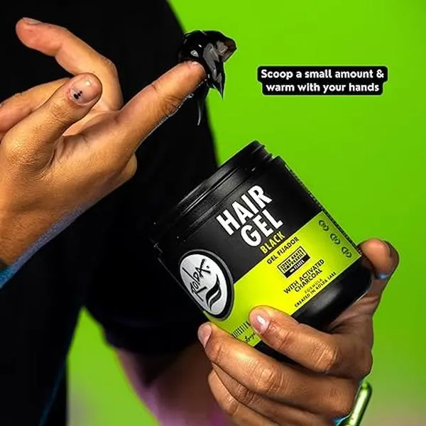 Rolda Hair Styling Gel for Men – Medium Hold Wet Look with Activated Charcoal – Flake & Alcohol Free (17.6 oz)