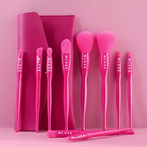 Proud In Pink Set Limited Edition: 10pcs Soft Bristles Makeup Brushes with comfortable handle