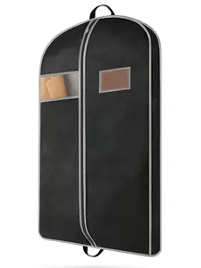 Premium Heavy Duty Garment Bag with Shoe Storage Travel Bag for Dresses Suit Coats Travel Essential Breathable Fabric Wrinkle-Free Lightweight Foldable Multiple Sizes Lightweight Window