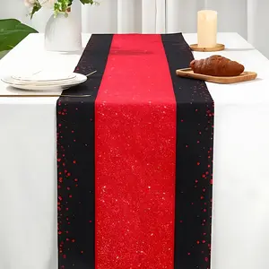 Polyester Tablecloth Machine-Made Standard Size Black and Red Design for Movie Nights Party Table Decoration Dining Table Cover Holiday Event Supplies Party Gifts