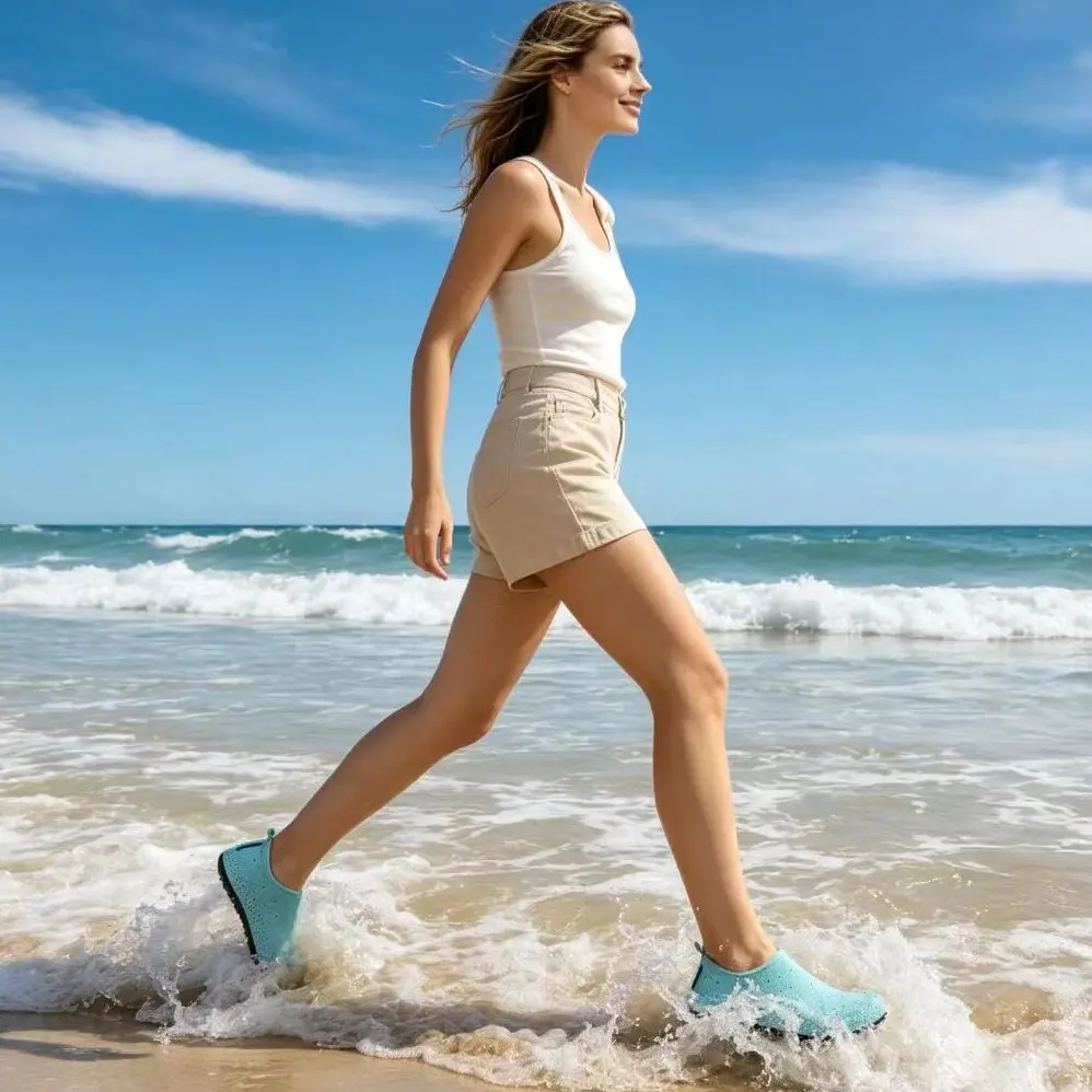 Beach Shoes Outdoor Wading Creek Shoes Non-slip and Anti-cut Sea Swimming Shoes Rhinestone Fisherman Shoes Wading Shoes