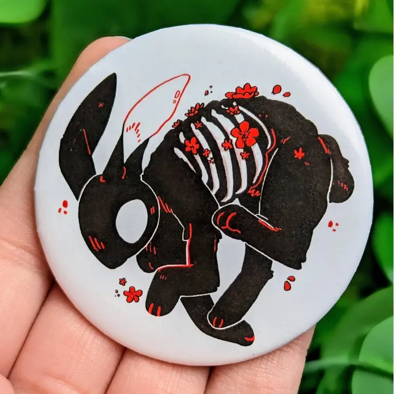 Skeleton Bunny Button Skeleton Bunny Button