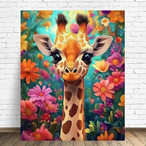 Diamond Painting Giraffe Animal DIY Painting By Numbers Deer Flower Colorful Kit Art Drawing No Frame Wall Decor DIY Set