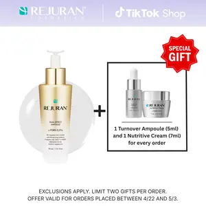 REJURAN Dual Effect Ampoule, DOT DUAL c-PDRN - Rejuvenating Face Serum for Radient Glass Skin, Wrinkle and Fine Line Treatment, Firming, and Deep Hydration, Korean Skincare (1.01 fl oz)
