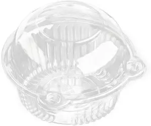 50 PCS Disposable Plastic Individual Cupcake Holders with Lids, Bulk Single Muffin Dome Containers, Home Baking Supplies Baking Accessories for Baked Goods Preservation