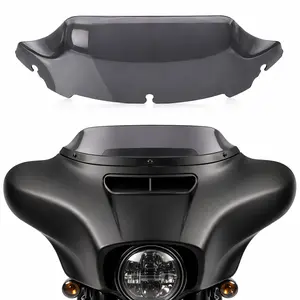 7" Smoke Wave Upper Fairing Windshield Aftermarket Replacement for Harley-Davidson Touring 2014-2016 Street Glide Electra Glide Ultra Limited Tri Glide