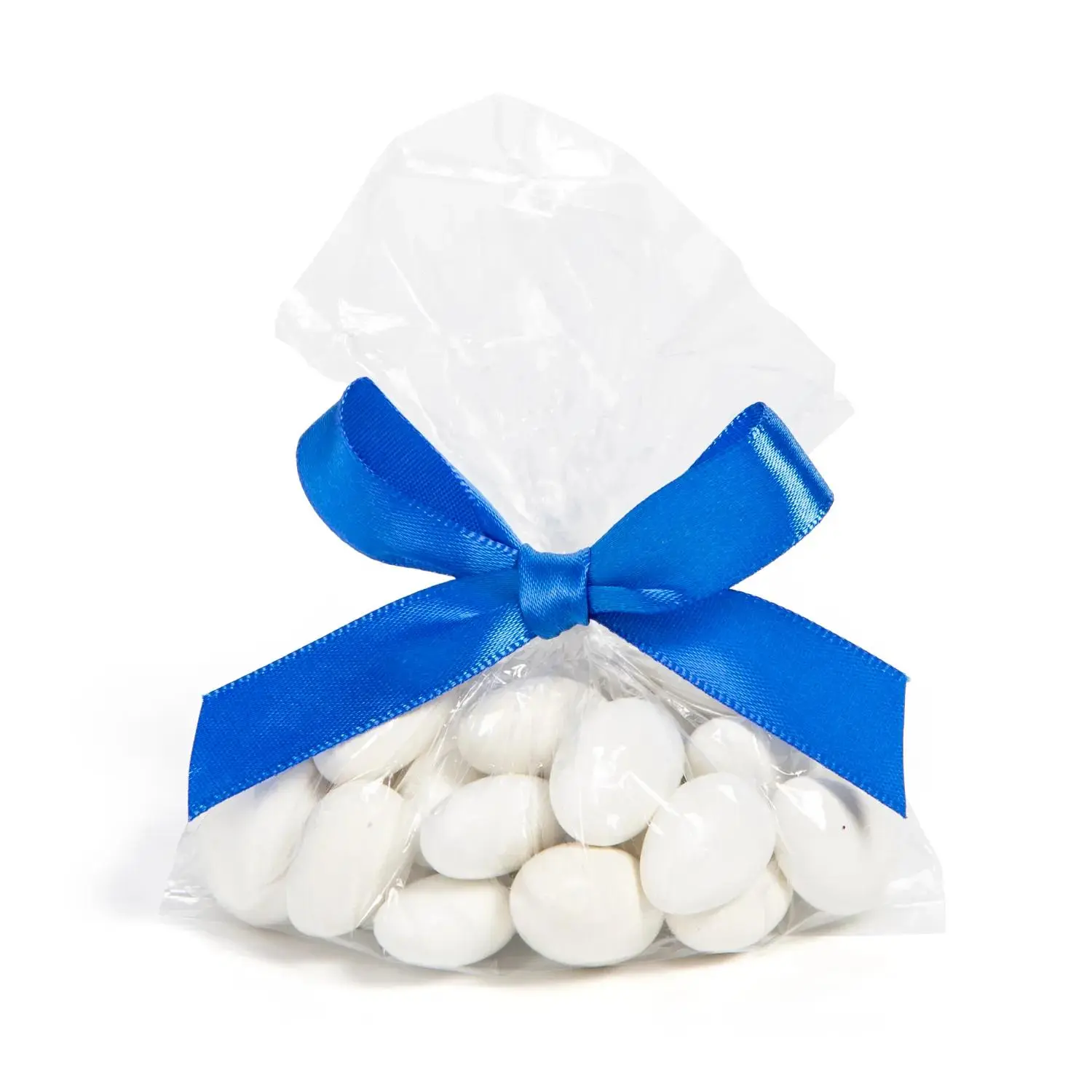 4" x 5 1/2" Bulk Small Clear Cellophane Bags with Royal Blue Bow Kit for 50