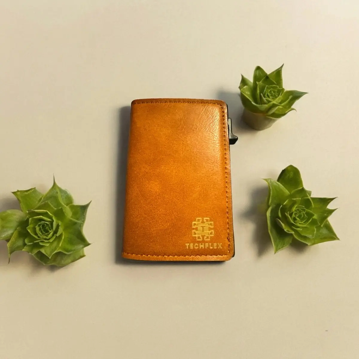 Antitheft Leather Wallet with Built-in Tracking Function and Card Holder