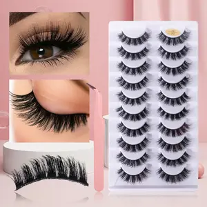 DIY-3D false eyelashes Create big eyes false eyelashes + tweezers set