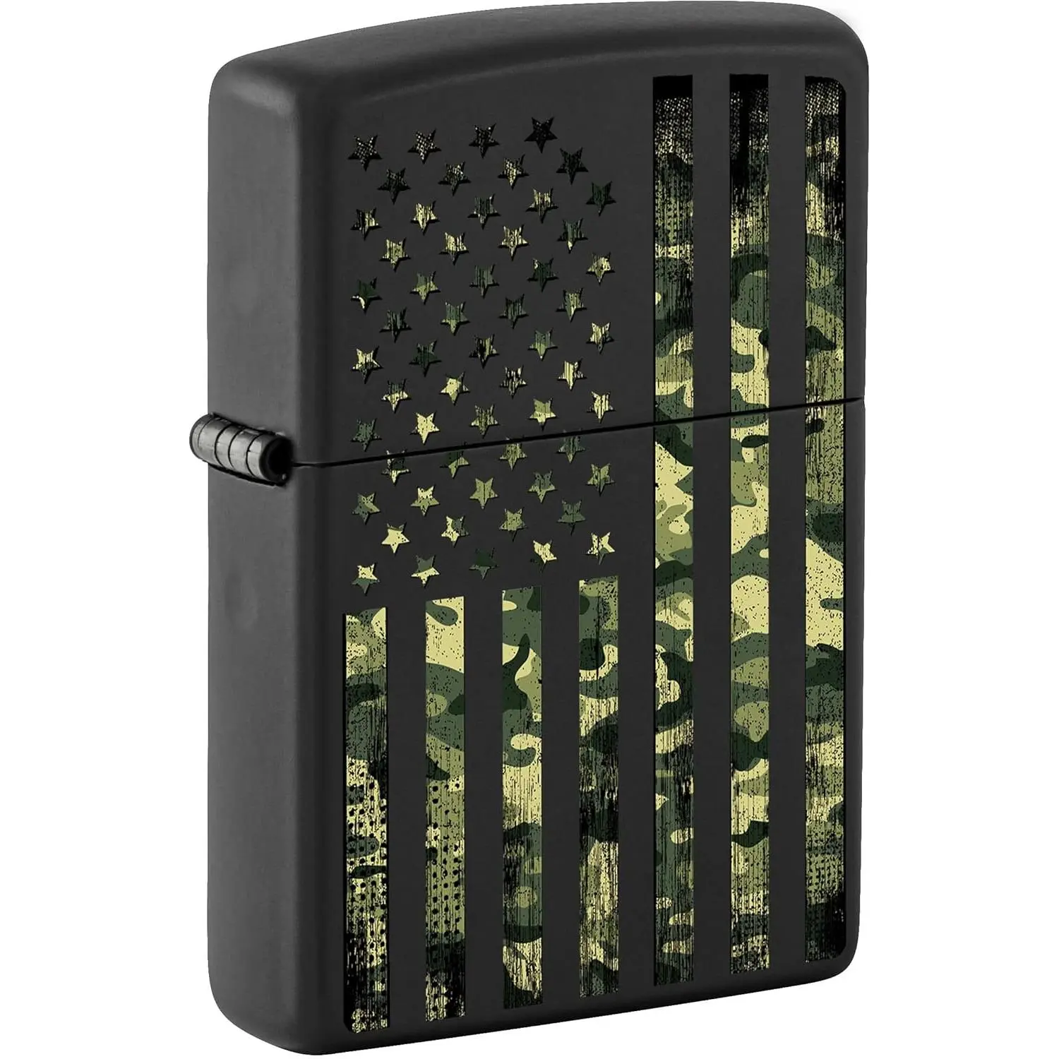 Zippo Lighter, Camouflage United States Flag - Black Matte 80983