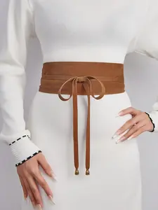 Women's Minimalist Elegant Bow Decor Wide Belt, Exquisite Trendy Waist Belt, Fashionable Clothes Accessories for Daily & Party Decoration, Fashion Belts, Stylish Belts