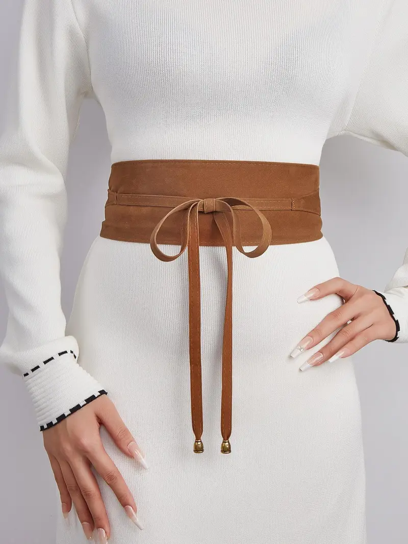 Boho Style Vintage Gold Round Buckle Belt, Fashionable Pu  display picture 1