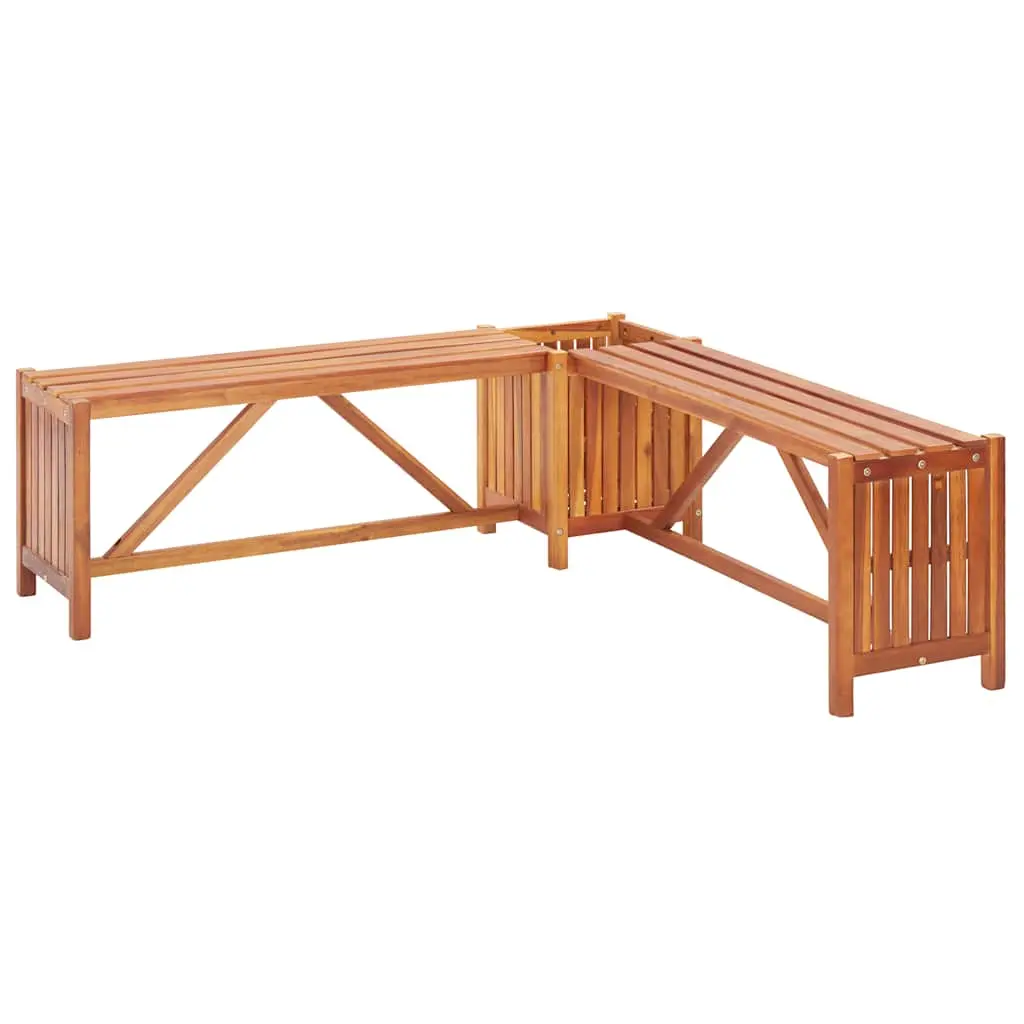 vidaXL Planter Bench Outdoor Garden Wooden Planter Box Bench Solid Wood Acacia 3007511