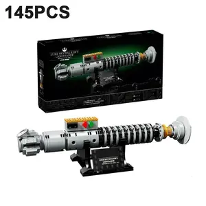 145PCS Technology Luke Skywalker Lightsaber Building Blocks Light Sword Assemble Bricks Toy Gift For Adult Fan Model Kit Building Set