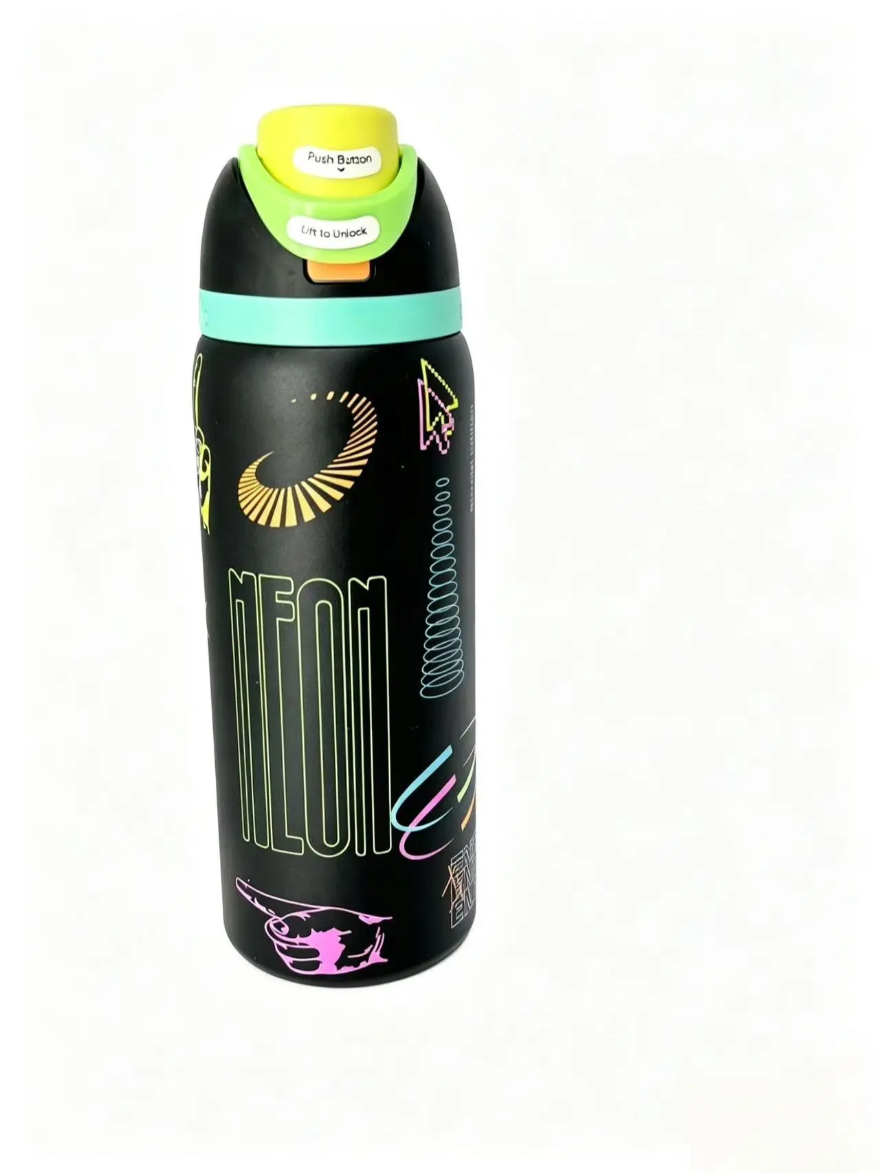 Owala 32oz Stylish Reusable Water Bottle - Portable Vacuum Flask, Neon Print, All-Day Cold Retention, Edgy Aesthetic Fit, TikTok Shop Spring Glowup Coldest Limitless Bartender Use
