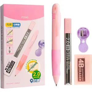 Mechanical Pencil Set, 2mm Mechanical Pencil, With Eraser Refill and Sharpener, School Supplies, Drawing Pencils, Sketching Pencils,Aesthetic Mechanical Pencils for Writing ()