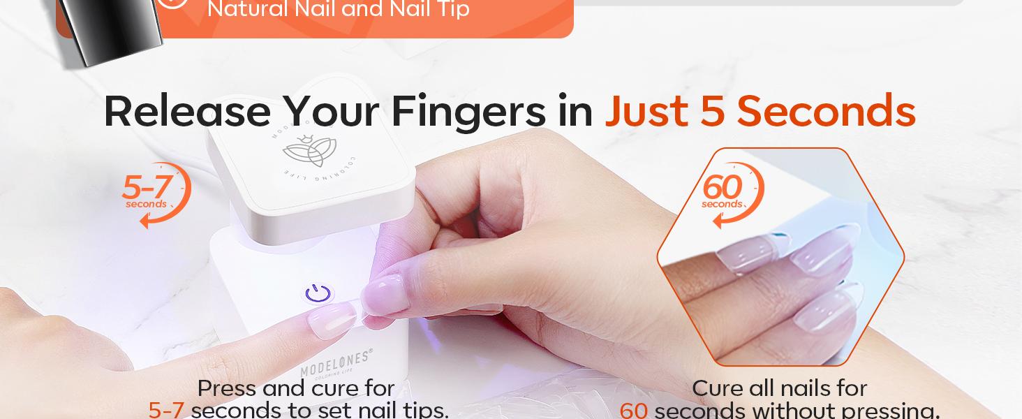 Modelones 30g Solid Gel Nail Glue for Clear Tips Super Strong Adhesive for Acrylic Extensions Press On Fake Tips U V Curing Needed Professional Adhesive