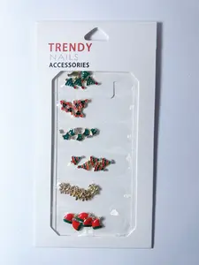 rendy Nails Accessories Christmas Nail Charms and Gems Packs Themed Metal Nail Gems with Bell Snowflake Wreath Santa Claus Elk Gloves Snowman for Holiday Nail Art