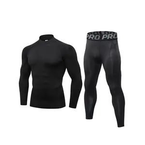 Men's thermal underwear set with long sleeved tight top and long Johns warm bottom leggings, suitable for winter running, cycling, and skiingRAIMENTRY
