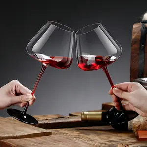 Elegant Bow Tie Wine Glasses Set, Burgundy Bordeaux Champagne Cups, Luxury High-End Christmas Thanksgiving Wedding Valentine's Day, Drinkware, Premium Drinking Glasses
