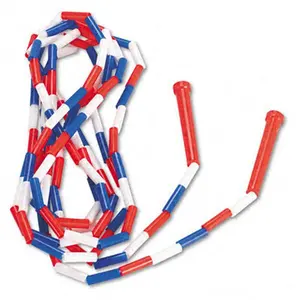 212 MAIN Segmented Plastic Jump Rope - 16-ft Length, Red/Blue/White Color Combo, Sports & Fitness Training Equipment for Workout