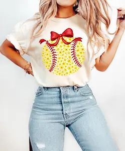 Softball Comfort Colors Shirt, Coquette Shirt, Softball Bow Shirts, Softball Mom Tee, Game Day T-Shirt, Sports Gift