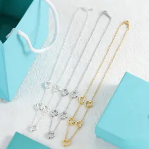 Classic Heart Necklace for Women, High-Quality Crafted Heart Clavicle Chain, Light Luxury Elegant Jewelry