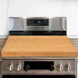 Wood Gas Stove Cover Board - Cooktop Covers for Stove Top, Stovetop Cover Noodle Board for Gas Stove, Stove Cover for RV Stove, Extra Counter Space for Kitchen Utensils
