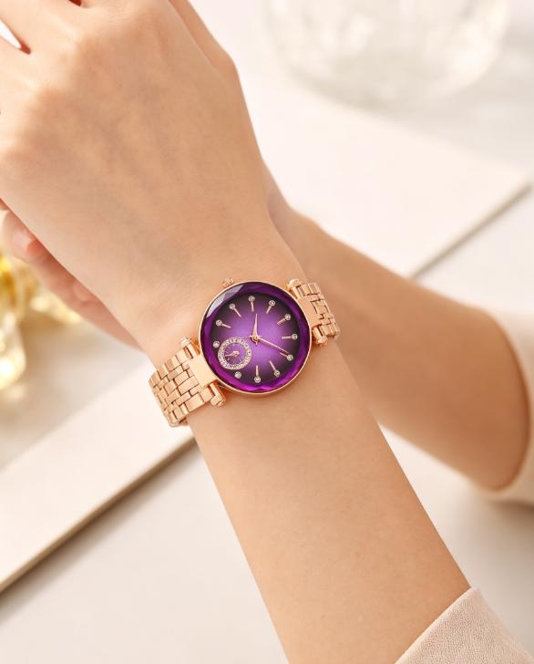 Bling Diamond Dial Women Luxury Quartz Watch, Elegant Fashion Casual Wristwatch, Stylish Jewelry Watch Gift for Birthday Holiday Party