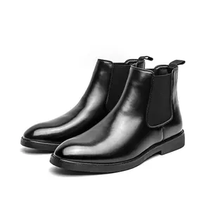 Men's Classic design ankle boots Fashion round-toe style, suitable for daily wear men's full-fitting shoes, suitable for daily wear suit shoes, classic American PU denim boots, fashionable Chelsea boots, Father's Day gift