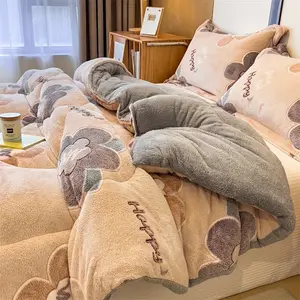 Thick snowflake fleece quilt plush sherpa throw blanket for fall winter floral cartoon quilted comforter soft warm multifunction cover blanket for bedroom sofa hotel cozy home bedding adult use tiktok shop