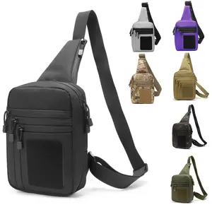 Outdoor Tactical Messenger Bag, MOlle, EDC, Pistol Bag, CCW Shoulder Bag, Concealed Carry Chest Bag, Multi-Function, Hiking, Everyday Carry, Unisex