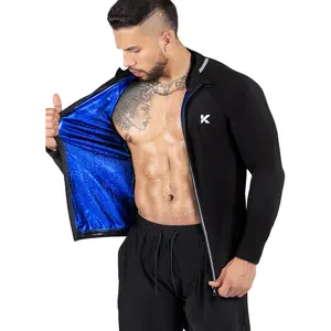 Kewlioo Pro Men's Sauna Suit - Heat Trapping Long Sleeve Shirt for Gym & Workouts, Enhance Sweat & Boost Performance, Ideal for Weight Loss & Fitness Training, Comfort Fit Design for Active Men Kewlioo