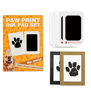 JERRYDIARY  Paw Print Kit, 2-Pcs Ink Pads + 2 Photo Frame,  Pet Paw Print Photo Frame Kit, Dog Paw & Nose Print Kit, Keepsake Gift For Pet Dogs And Cats, Memorial Gift, Pet Memorials, Pet Paw Springtok Outdoorfun